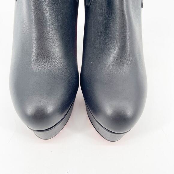 Christian Louboutin Black Movidastic 130 Leather Platform Chelsea Boot EU 39.5 - Picture 6 of 13